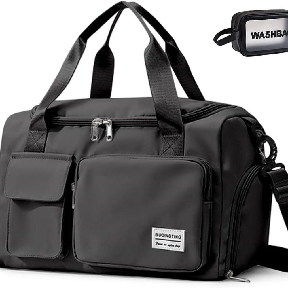 Small Gym Bag for Women, Travel Duffle Bag Carry On Weekender Bag with Shoe Comp